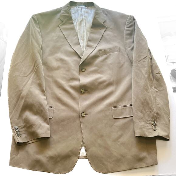 Ibiza Men's Silk Linen Blend Lightweight Blazer 46 L Brown Salada Sportcoat - Picture 1 of 15